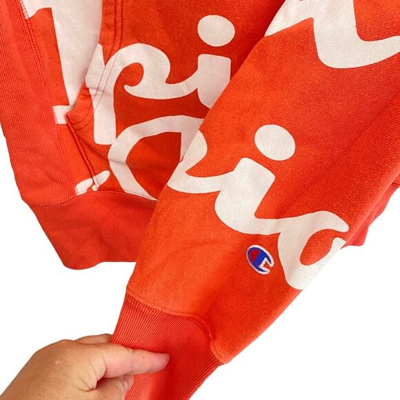 CHAMPION REVERSE WEAVE Hoodie Small Mens ALL-OVER PRINT CREW Kangaroo Pocket - Picture 7 of 7